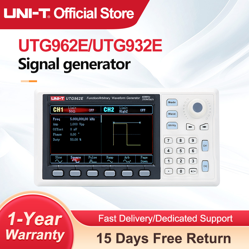 UNI-T UTG932E UTG962E Function - Dual Channel Arbitrary Waveform Function Generator 60Mhz recension och pris