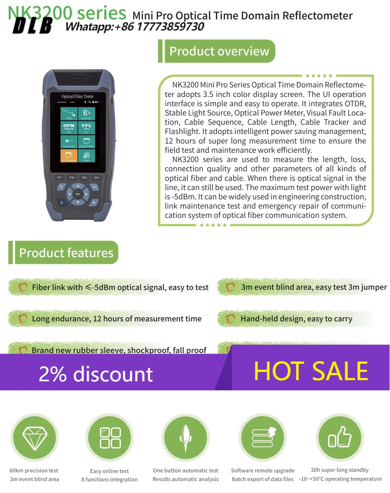 NK3200D OTDR Optical Time Doma - Optical Time Domain Reflectometer Otdr 1310 1550Nm recension och pris
